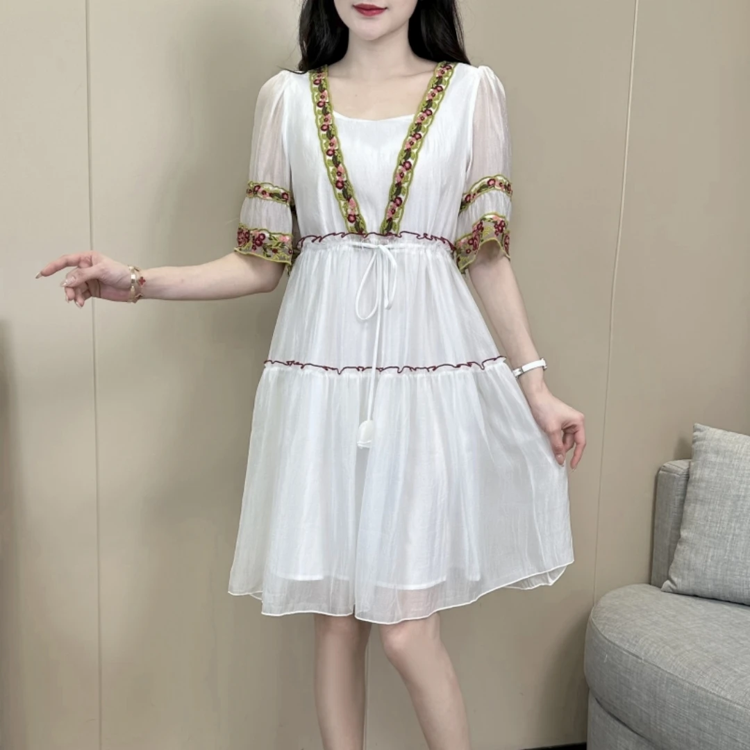 2025夏季新款通勤宽松透气爆款连衣裙显瘦中长款裙子森系98751