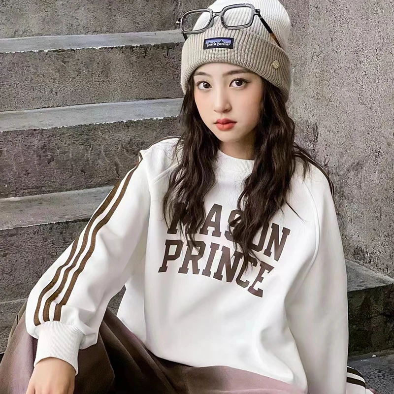 中大童2025新款女童字母MA卫衣儿童春秋洋气上衣春季宽松上衣潮