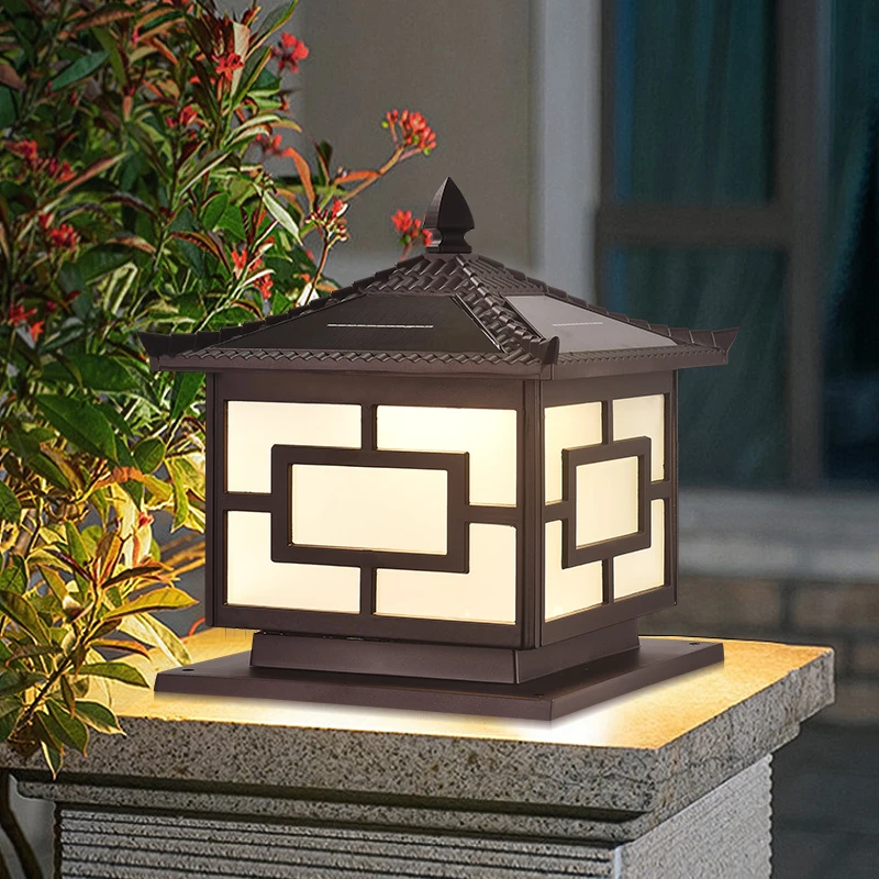 太阳能户外庭院灯柱头灯家用防水别墅柱子灯室外庭院灯门柱灯