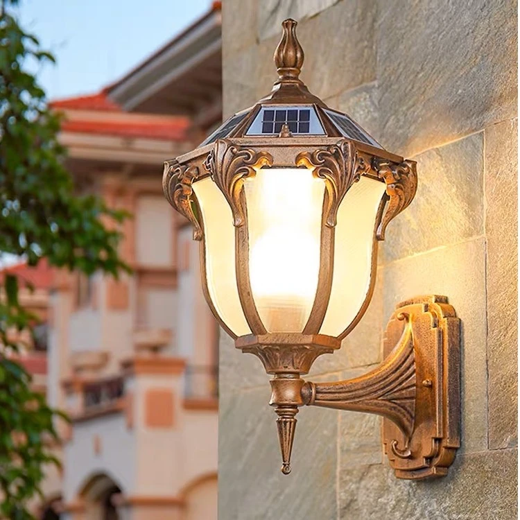 花蝴蝶款太阳能户外壁灯欧式围墙院子庭院室外走廊阳台别墅防水
