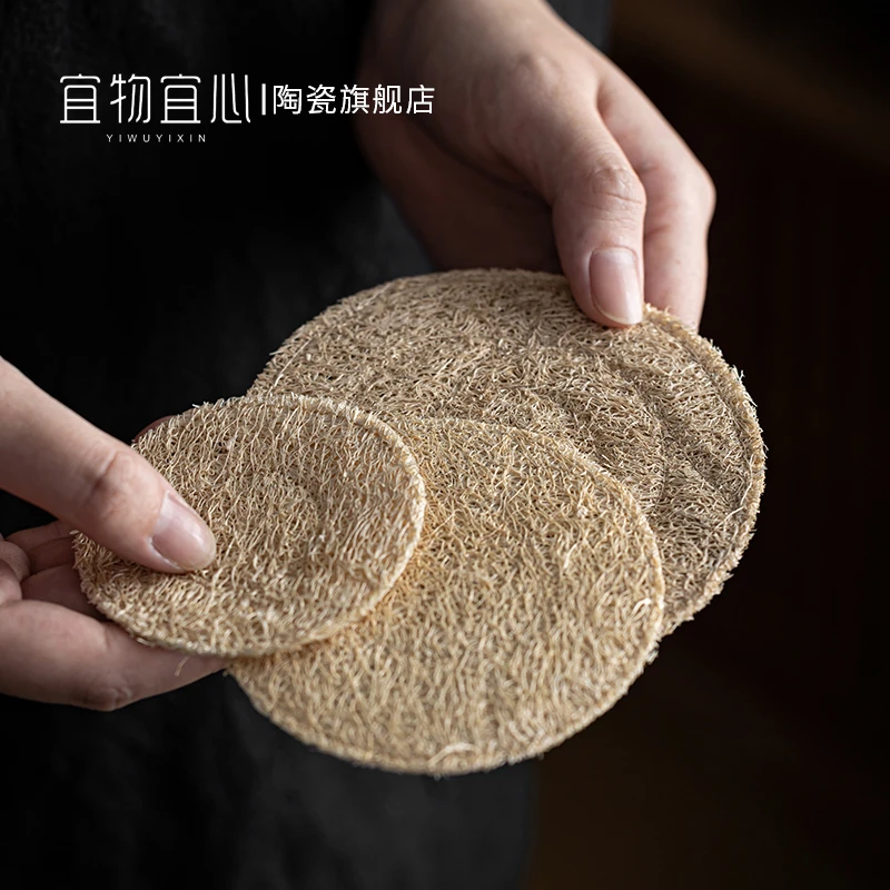 手工丝瓜络茶垫茶壶垫吸水茶杯垫托丝瓜瓤垫子隔热垫壶承垫盖碗垫