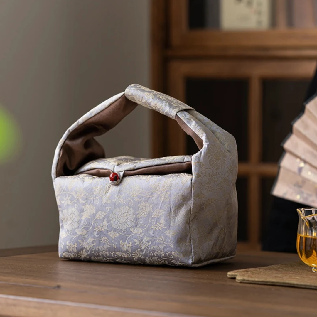 宜物宜心中式家用茶事包茶杯茶壶收纳包茶具便携收纳袋杯布包防水