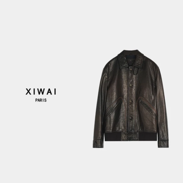 高级男装 秋冬新品24s休闲男皮衣外套简约男款运动百搭冬季 9621