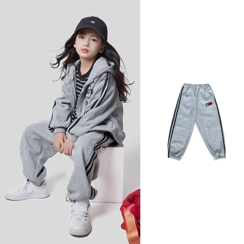 2024冬款加绒中大童童装休闲裤潮酷卫裤束脚裤子百搭帅气/KZW1310