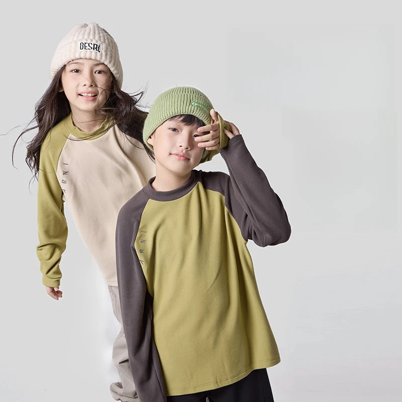 2024新款男童女童长袖T恤儿童半高领秋冬季打底衫保暖内搭/TXW805