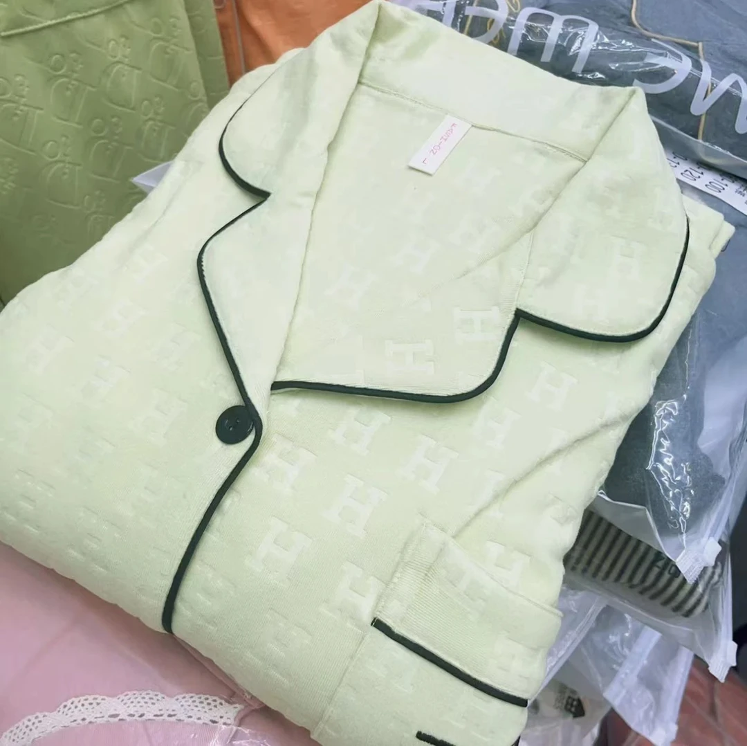 CD191双面德绒秋冬加厚德绒绿H精品长袖长裤+胸垫