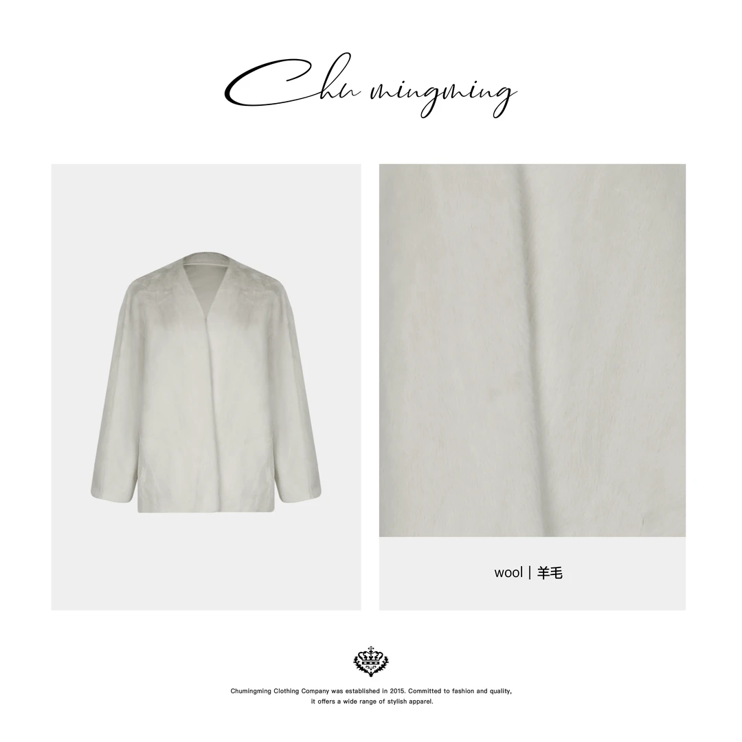 【CHU/2024SSNEW】原创设计《白雪》毛毛外套AX34