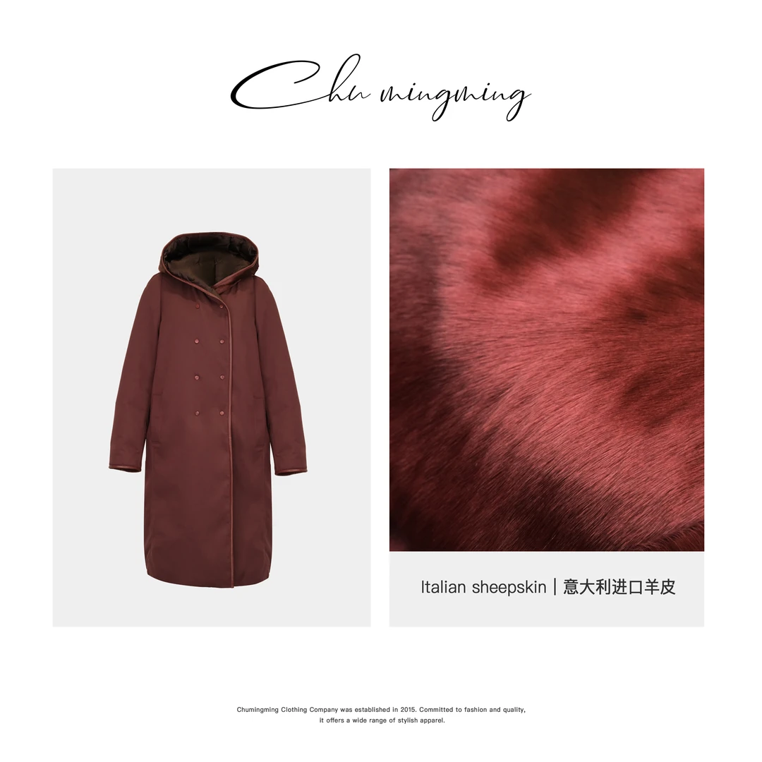 【CHU/2024SSNEW】原创设计《芋桃》连帽双排扣羽绒服BC01032-2