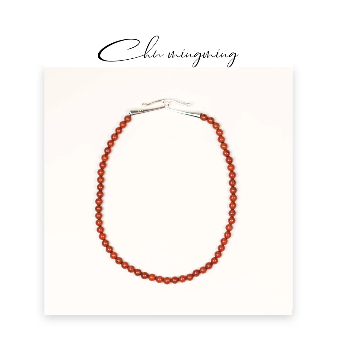 铜项链  【CHU/2024SSNEW】原创设计红纹钩针项链SP24151