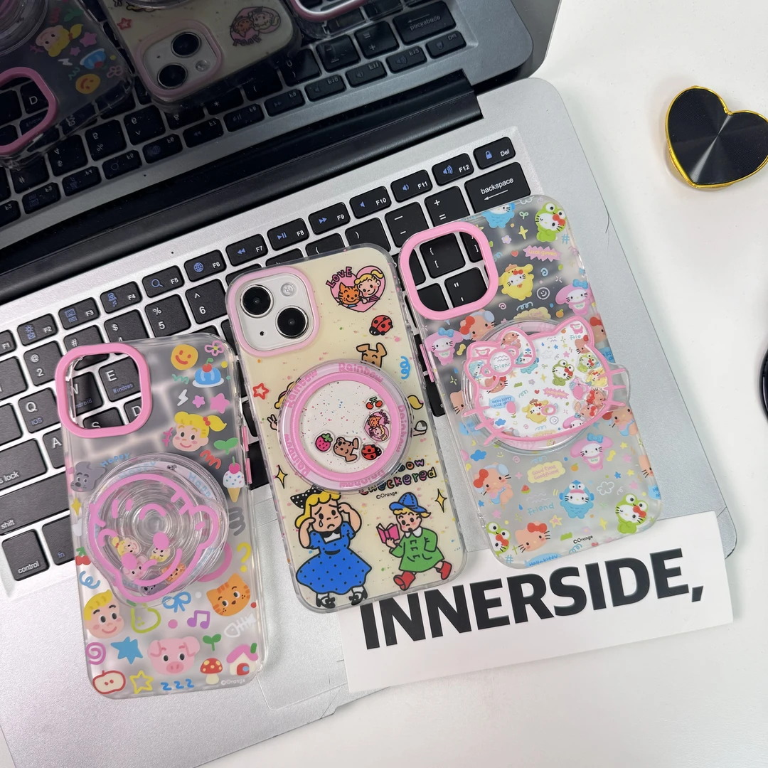 大头原田治泼墨原田治卡通适用于苹果15promax手机壳华为mate60