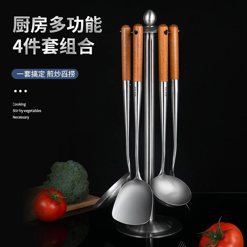 304不锈钢产品加厚加长304款材质炒菜勺盛汤汤勺防烫铲子油勺粥勺