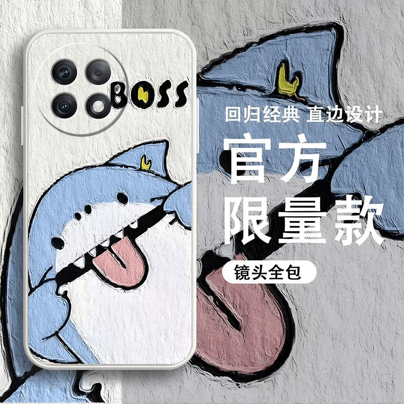 一加ace2pro手机壳1+ACE2PRO硅胶淘气鲨新男款防摔潮牌时尚个性耐