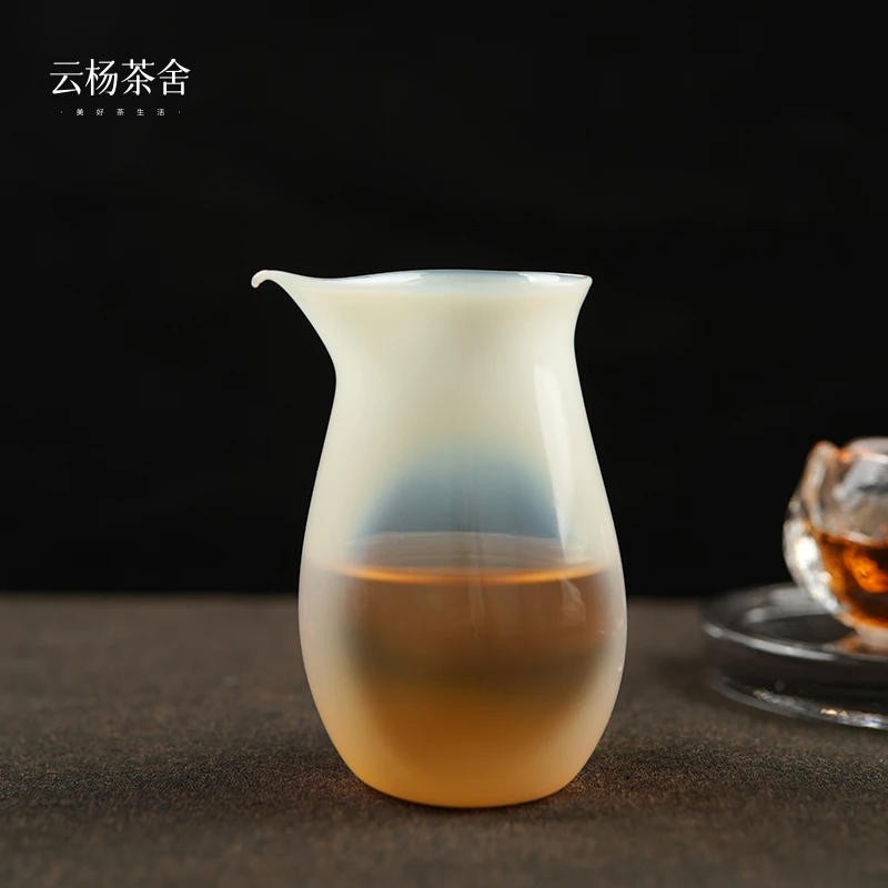 奶油公道杯玻璃高硼硅高档功夫茶具分茶器日式茶海公杯个人专用