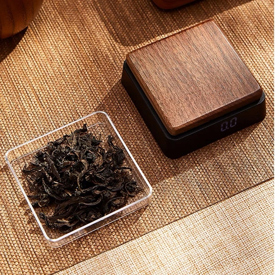 【讲究的茶周边】北美黑胡桃一方茶称 8.3-8.3-3.5cm 家用 称重器