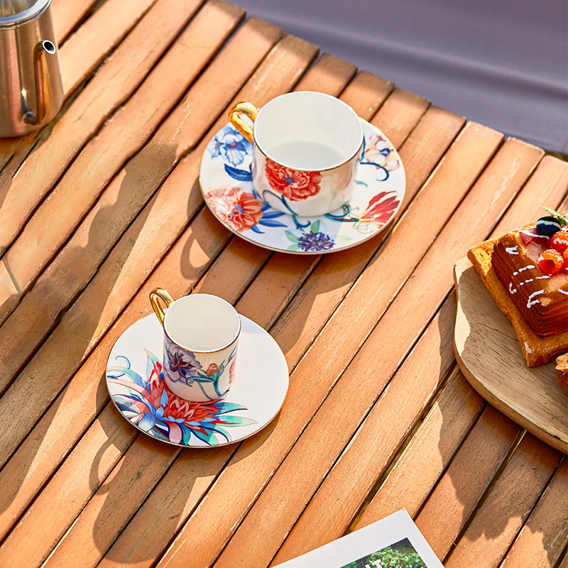 观瓷艺述花样年华手绘插画风古典传统美复古茶水咖啡杯碟送礼自用