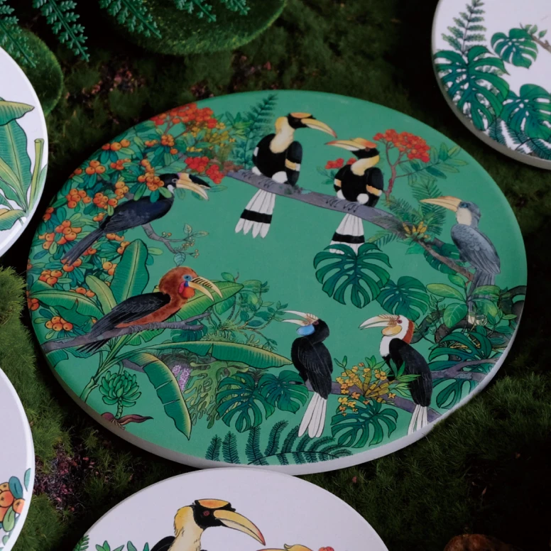 [德宏新华01]文创—犀鸟杯垫/锅垫