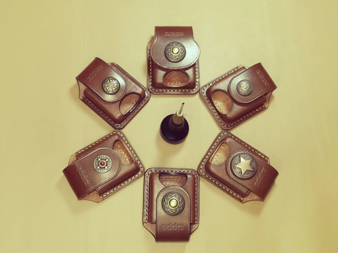 真皮火机套，纯手工，JE马缰皮料