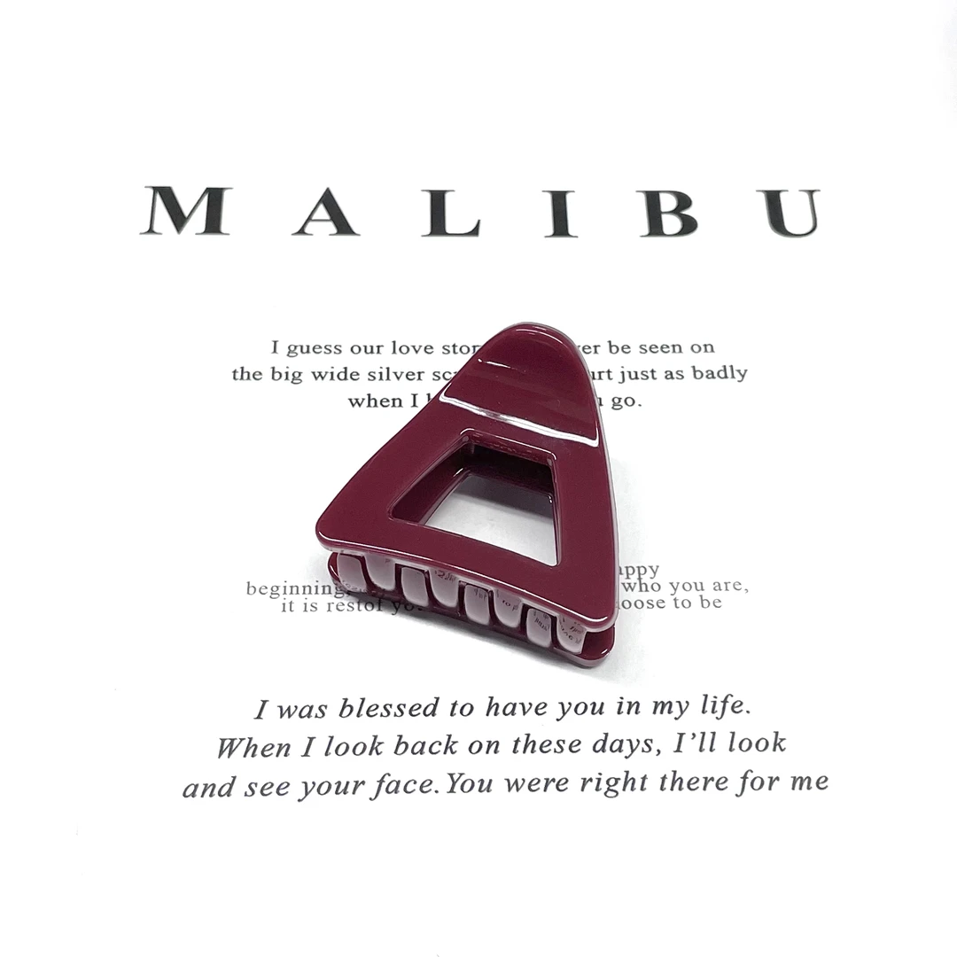 L252安可拉红4.2cm新款高级感小抓夹气质半扎高马发夹夹头饰发饰