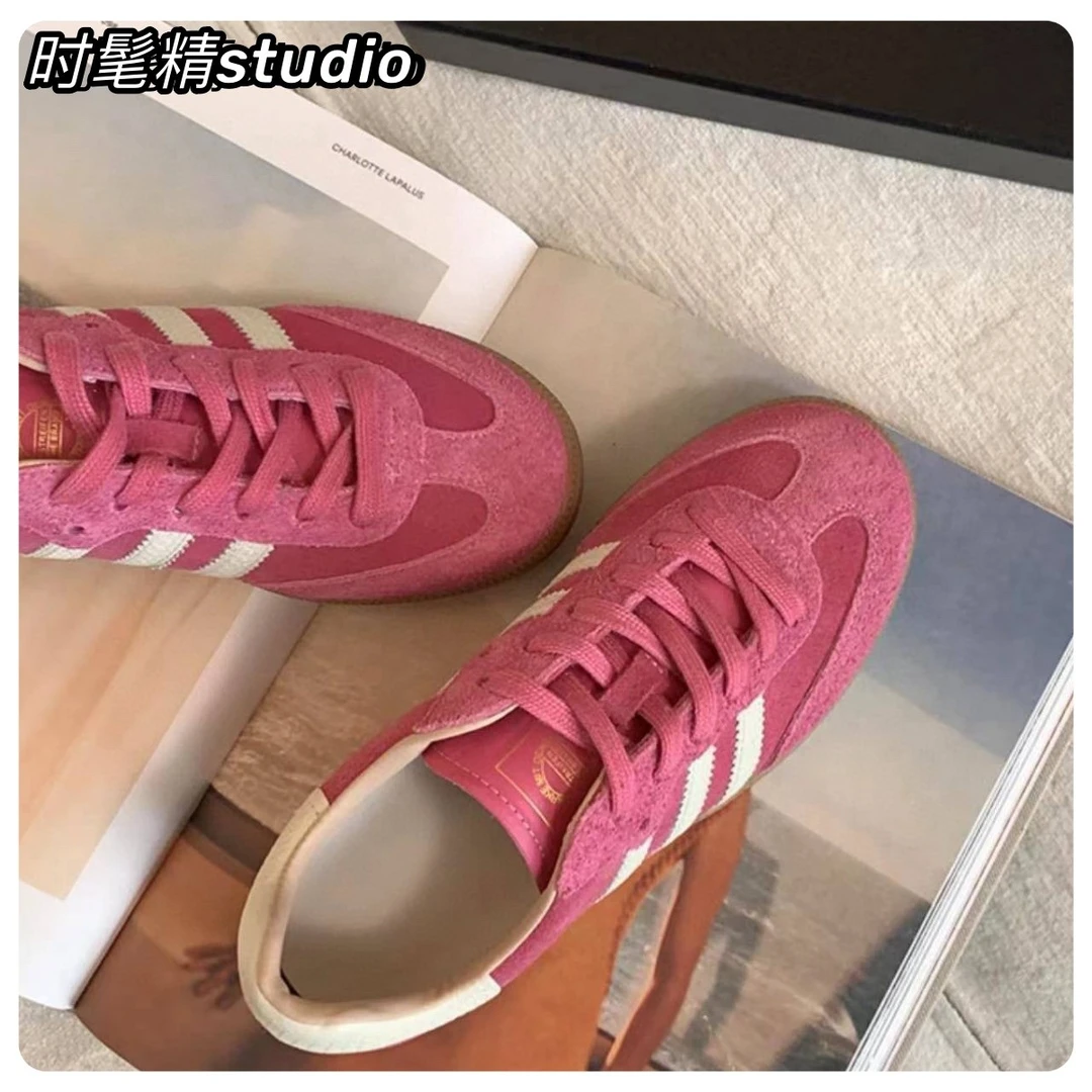 草莓熊复古运动鞋经典板鞋女2024夏新款粉色德训鞋百搭阿甘女鞋