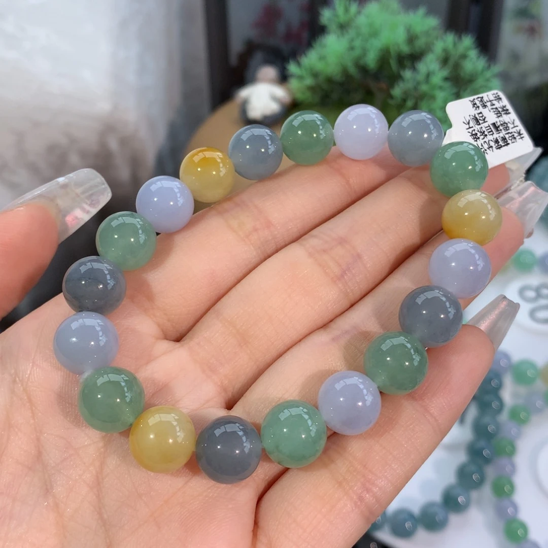 翡翠手链未镶嵌卡10冰润胶浓多宝