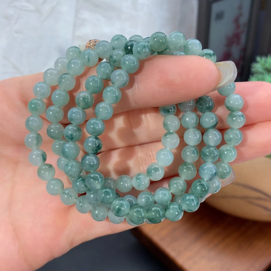 翡翠手链未镶嵌冰胶飘花项链卡6