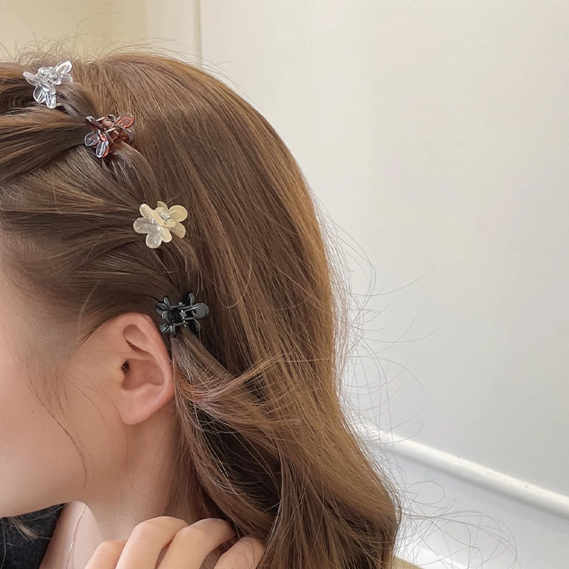 花朵小抓夹刘海夹女侧边前额编发发夹精致迷你顶夹碎发小夹子头饰