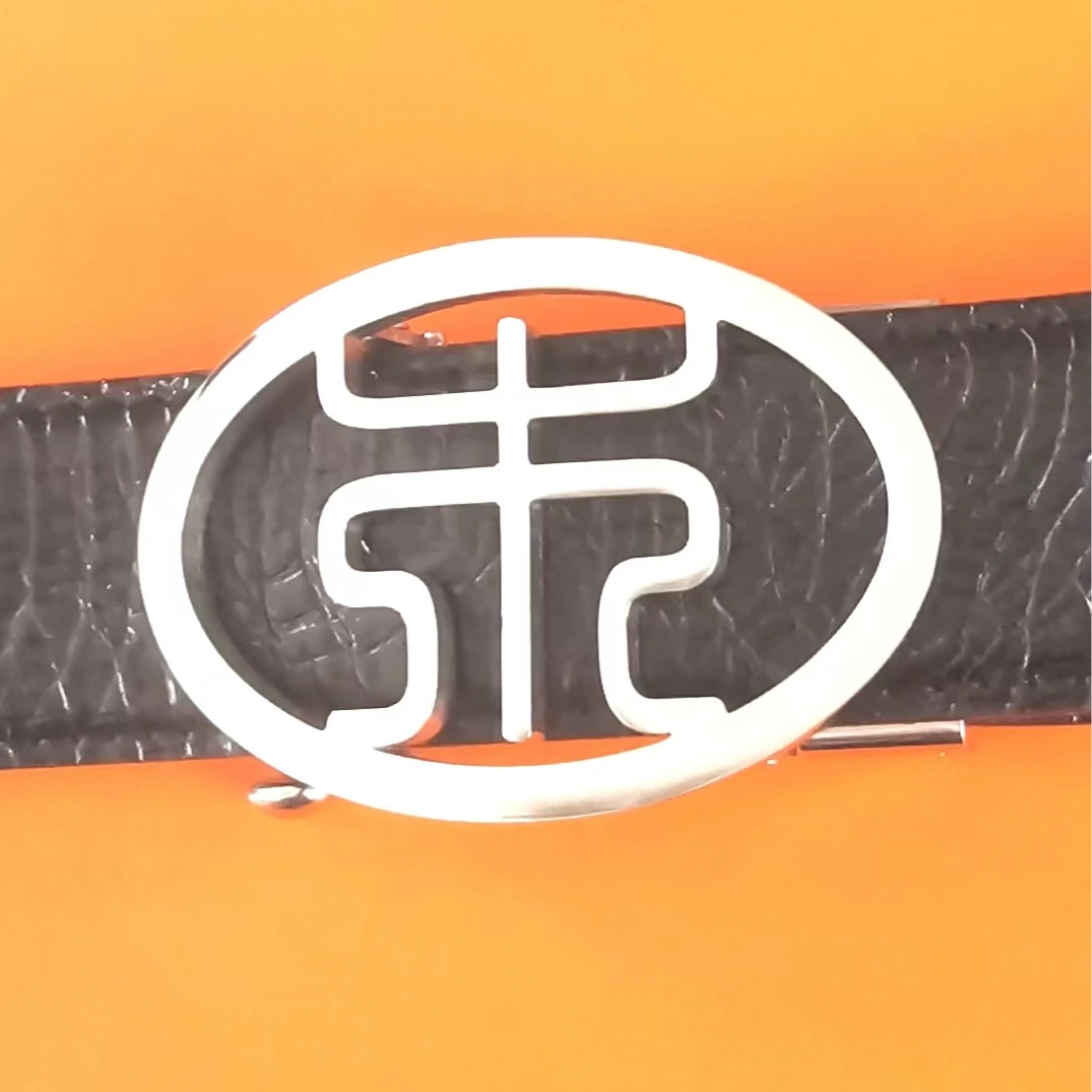 木字扣头男士皮带时尚潮流设计师黑色气质百搭经典