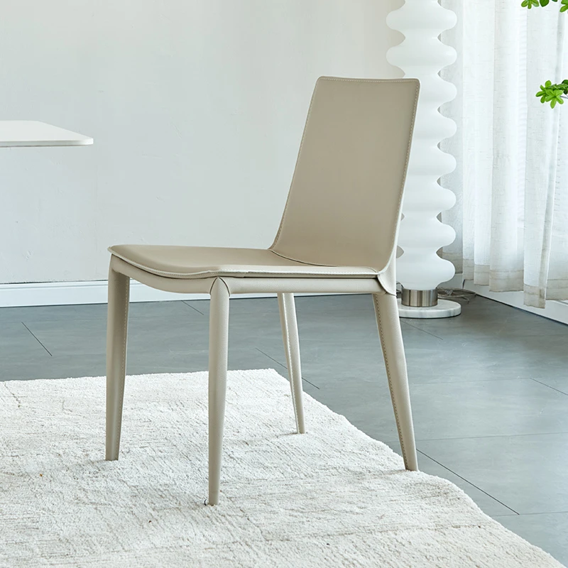 马鞍椅简约现代马鞍皮餐椅白色靠背酒店餐厅椅极简皮艺椅子书桌椅
