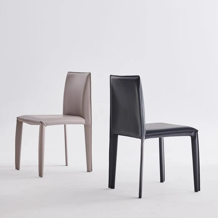 北欧餐椅酒店马鞍皮椅子意式简约化妆椅人体工学椅咖啡厅设计师凳