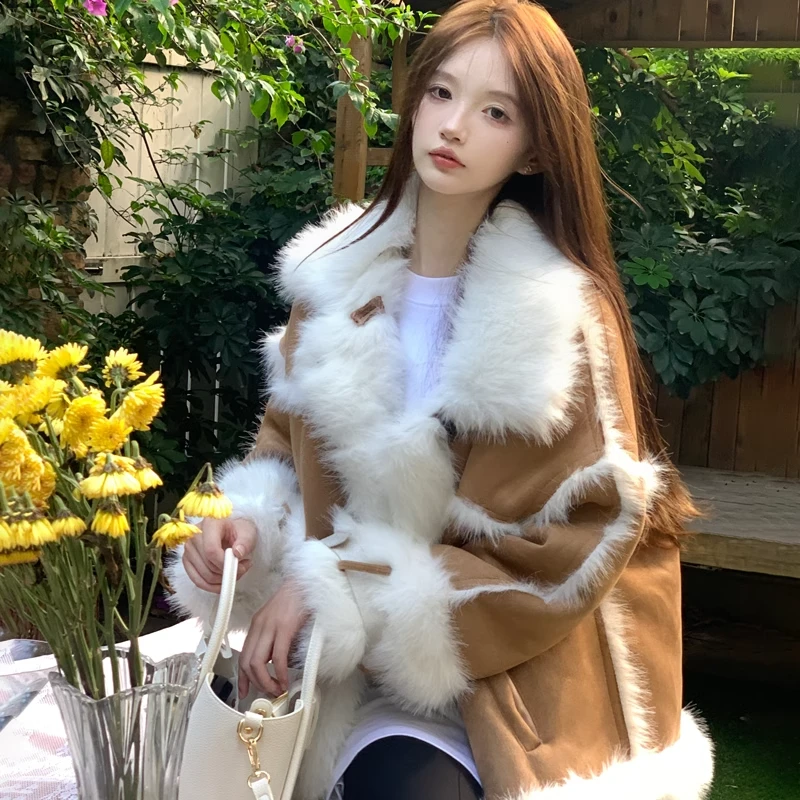 2024冬毛毛外套秋冬新款宽松气质显瘦贵气大衣