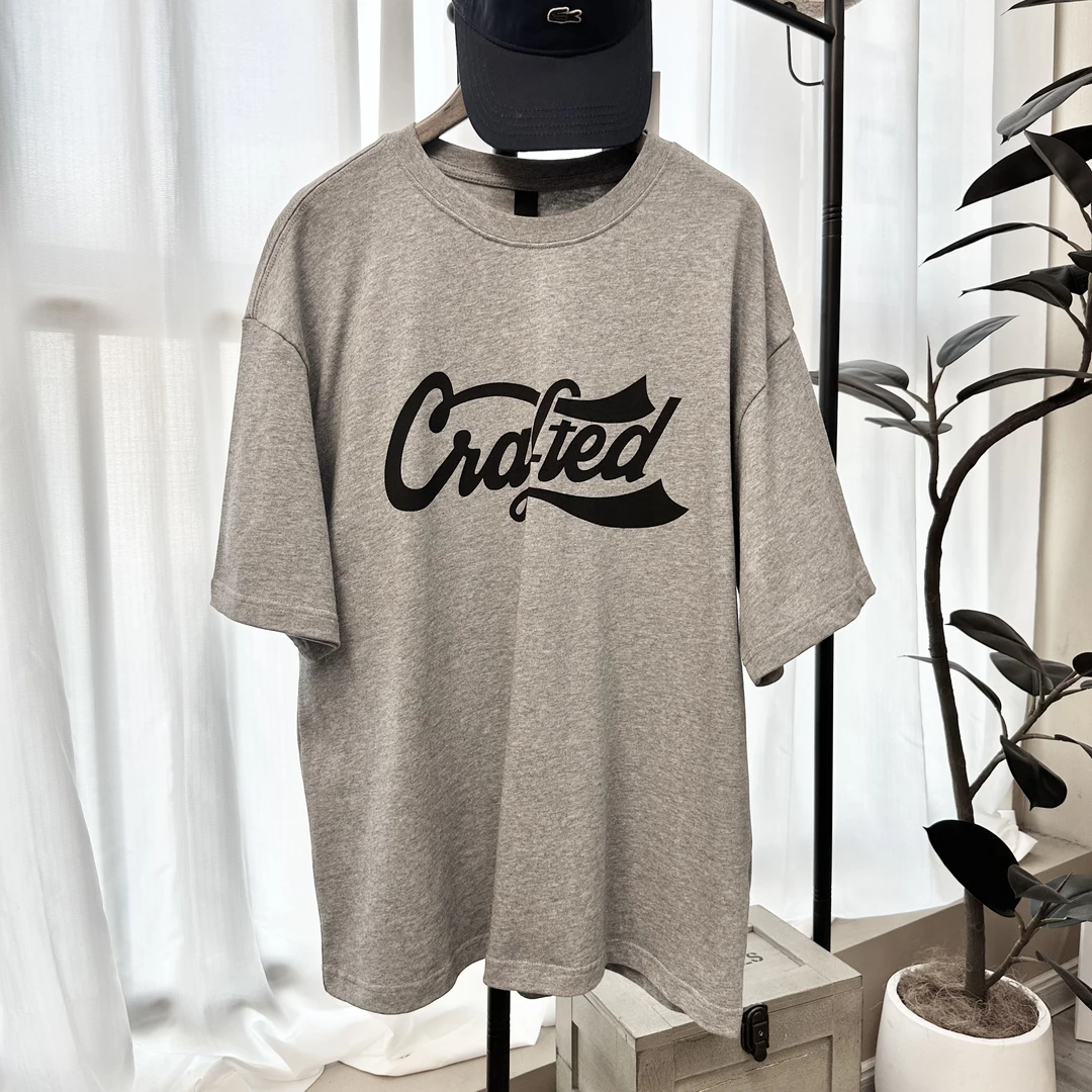 国潮重磅300g纯棉印花字母半袖T恤 男女同款