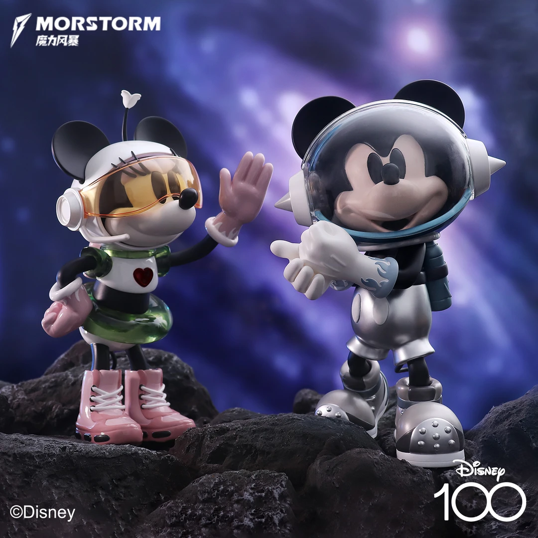 Disney/迪士尼正版太空系列100周年纪念版米奇米妮28cm 潮玩手办