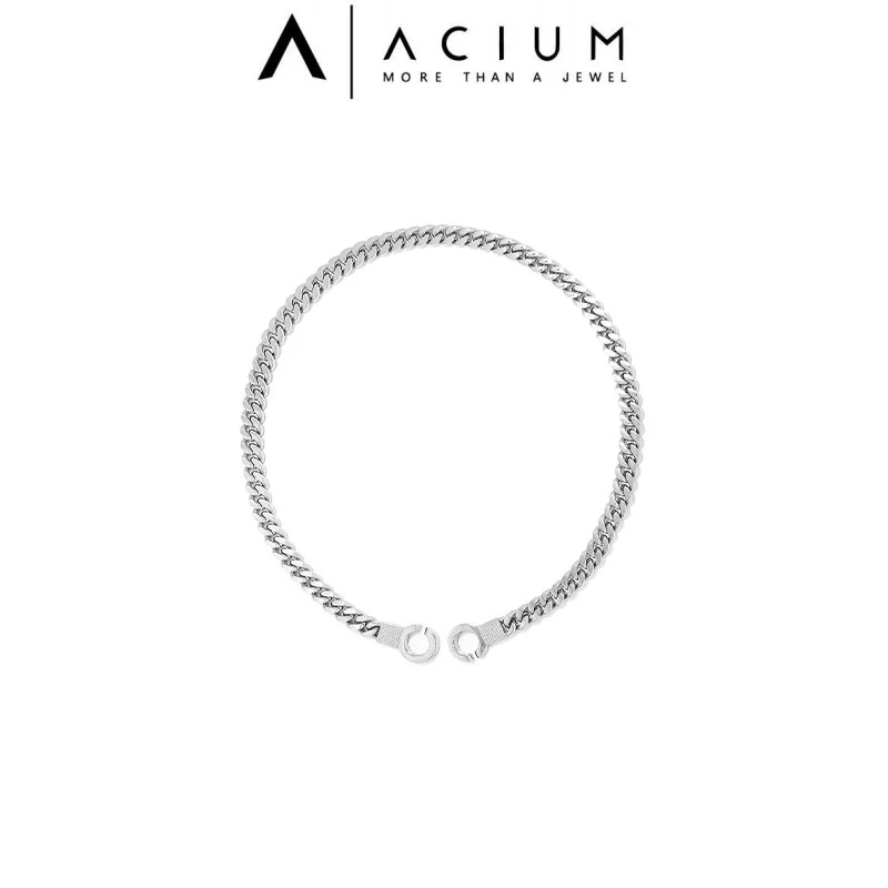 钛钢项链 ACIUM阿仕慕钟情铐系列钢色麻花项链NYU195