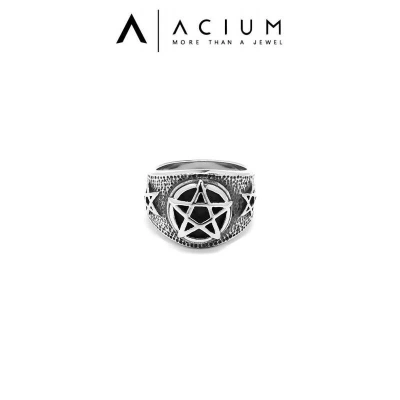 钛钢戒指 ACIUM阿仕慕欧美风设计五角星宽戒RKT042
