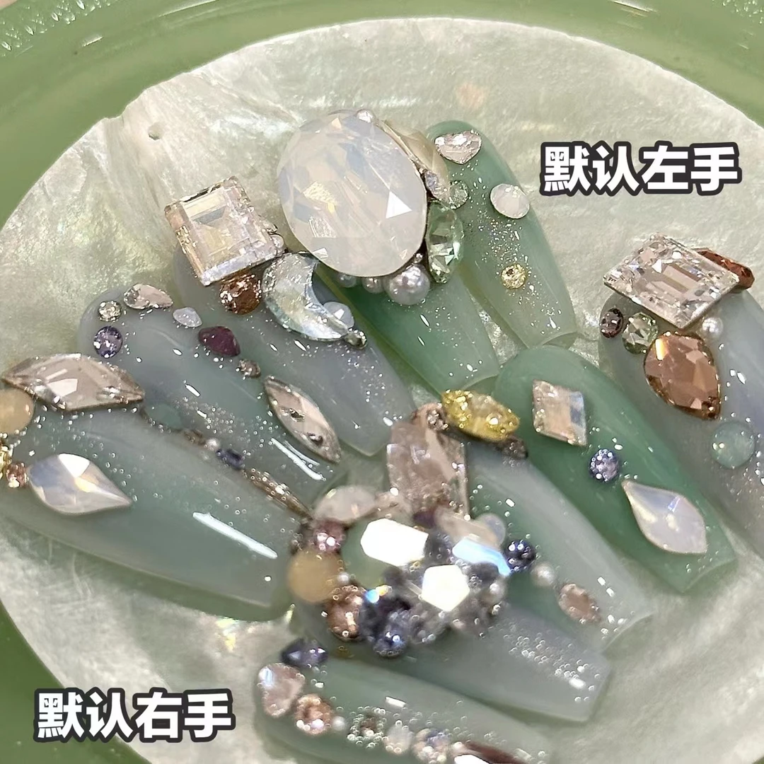 【毛利美甲事务所】绝版 长相守 清冷破碎感 施华洛 穿戴甲片定制