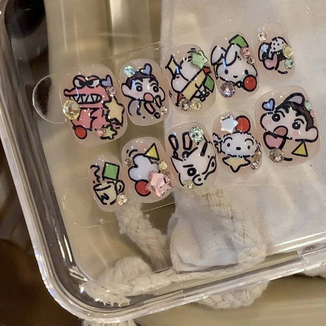 【毛利美甲事务所】绝版 蜡笔小新 施华洛可爱童趣动漫宅穿戴甲定制