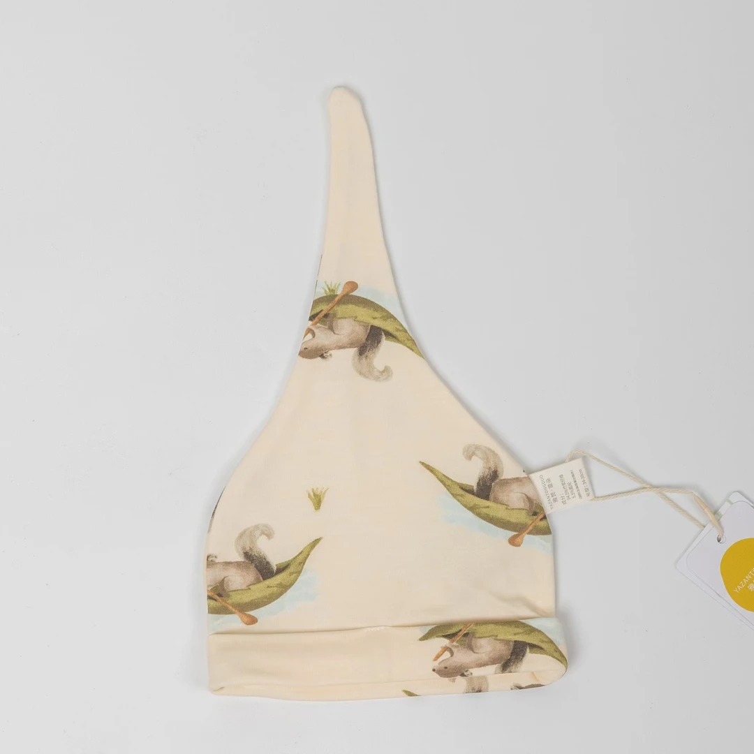 雅赞童朵新生儿婴儿帽子外织棉防风保暖薄款春秋冬款单层胎帽