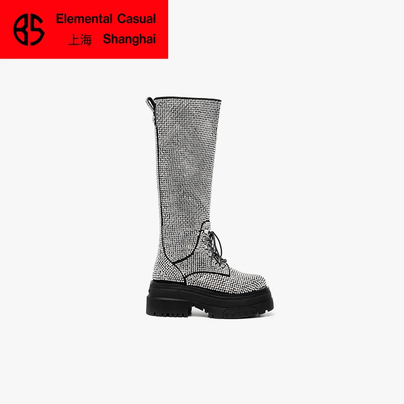 BLOCCO5官方正品时装靴高筒时尚百搭长靴潮流厚底增高女靴