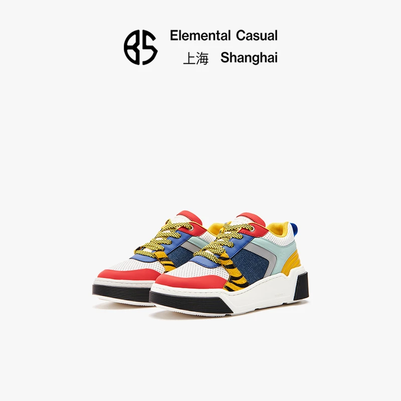 BLOCCO5运动鞋篮板鞋潮酷设计师马卡龙色板鞋休闲鞋复古潮流女