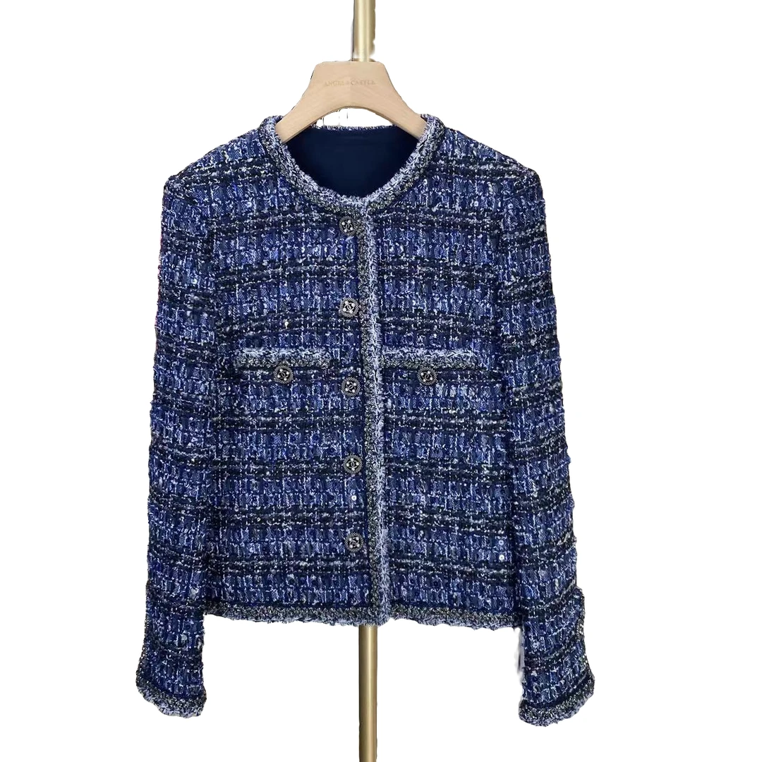 【雾霾蓝】条纹小香风外套CO83388