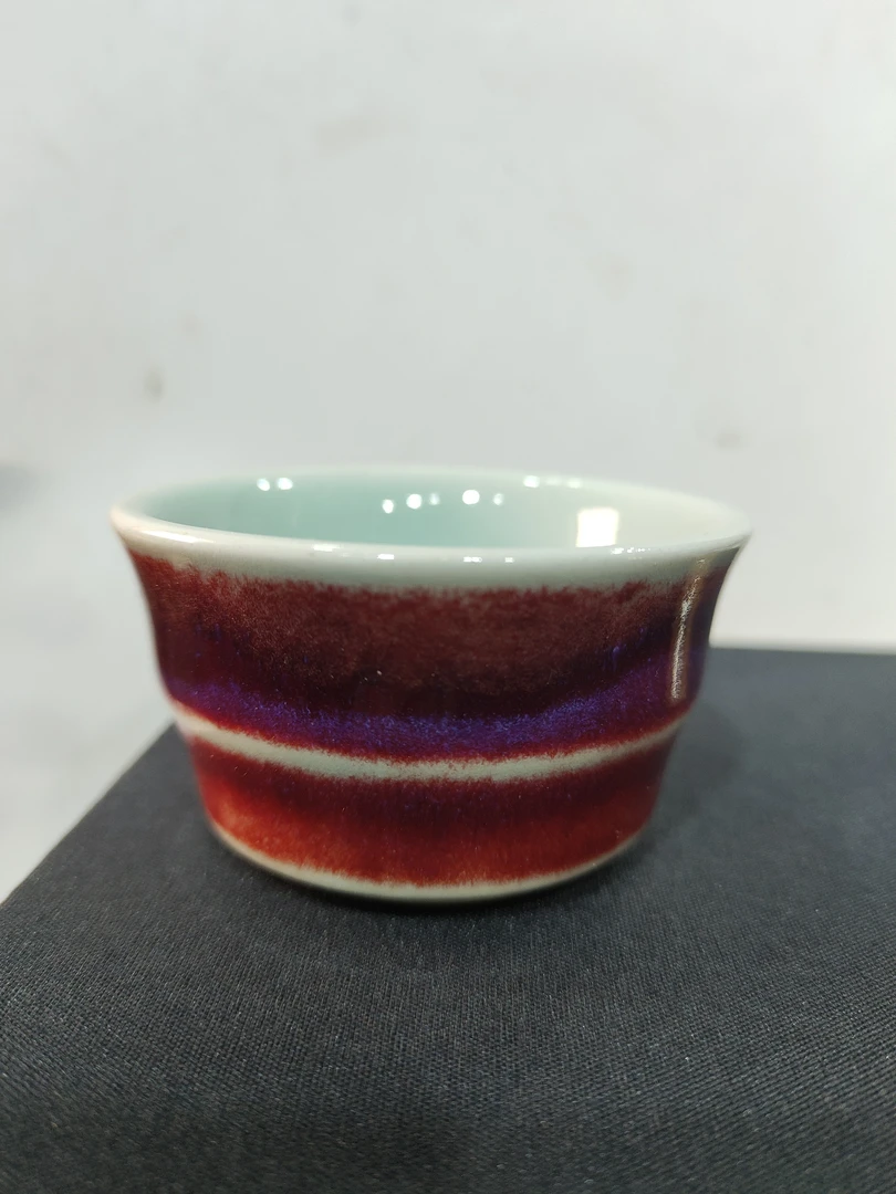 钧瓷竹节小客杯（高度3.5， 口径6.5，容量50～60毫升）