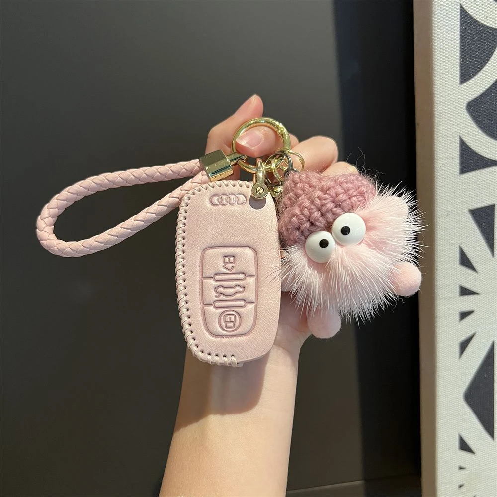 奥迪Q5插入式钥匙套老款A4L A5车用钥匙包A6L壳扣真皮男女士推荐