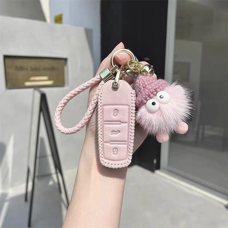 大众CC钥匙套老款迈腾B8帕萨特蔚揽插入启动包扣壳真皮套新款