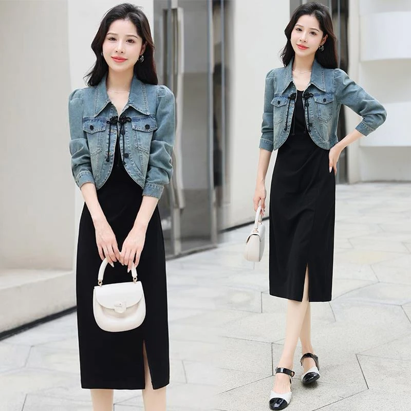 牛仔短外套女2024春季爆款新款搭配吊带裙子外搭小个子披肩上衣女