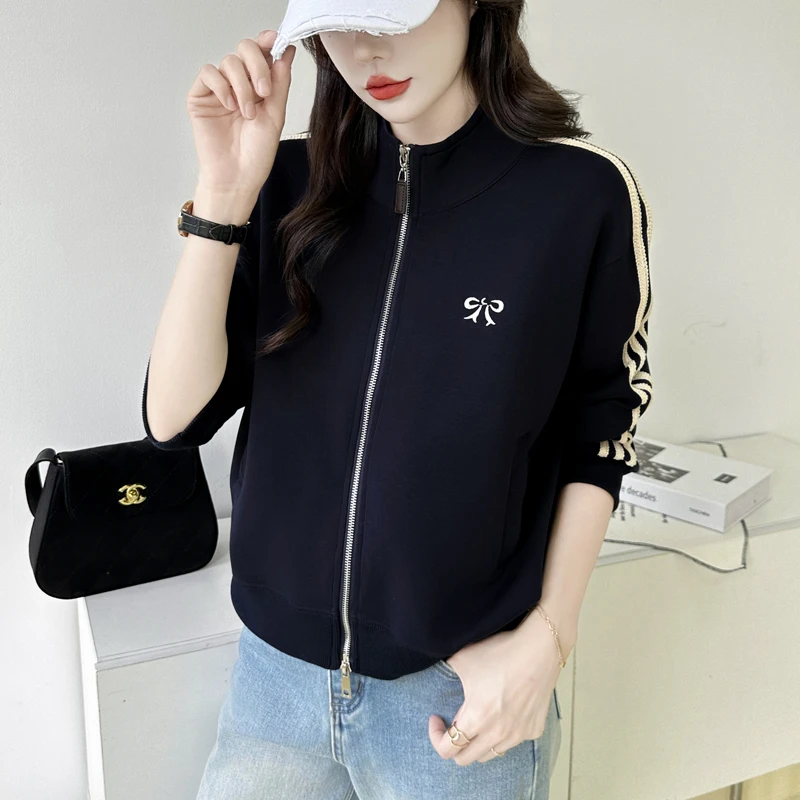 短款棒球服外套女2024秋冬新款外穿小个子休闲百搭夹克开衫上衣潮