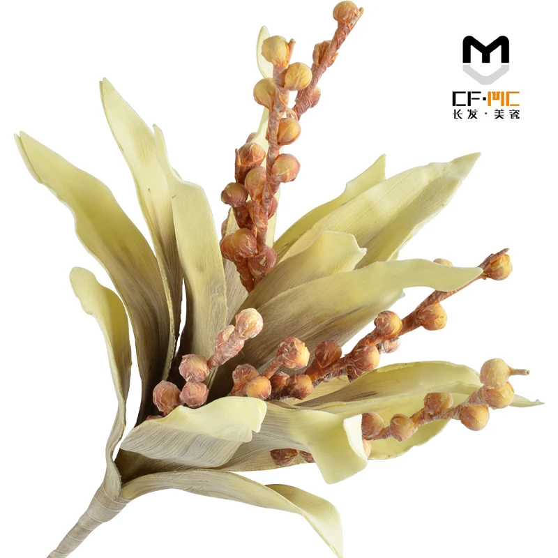 EVA仿真花现代干花假花束客厅花瓶花器插花样板房间商用软装花艺