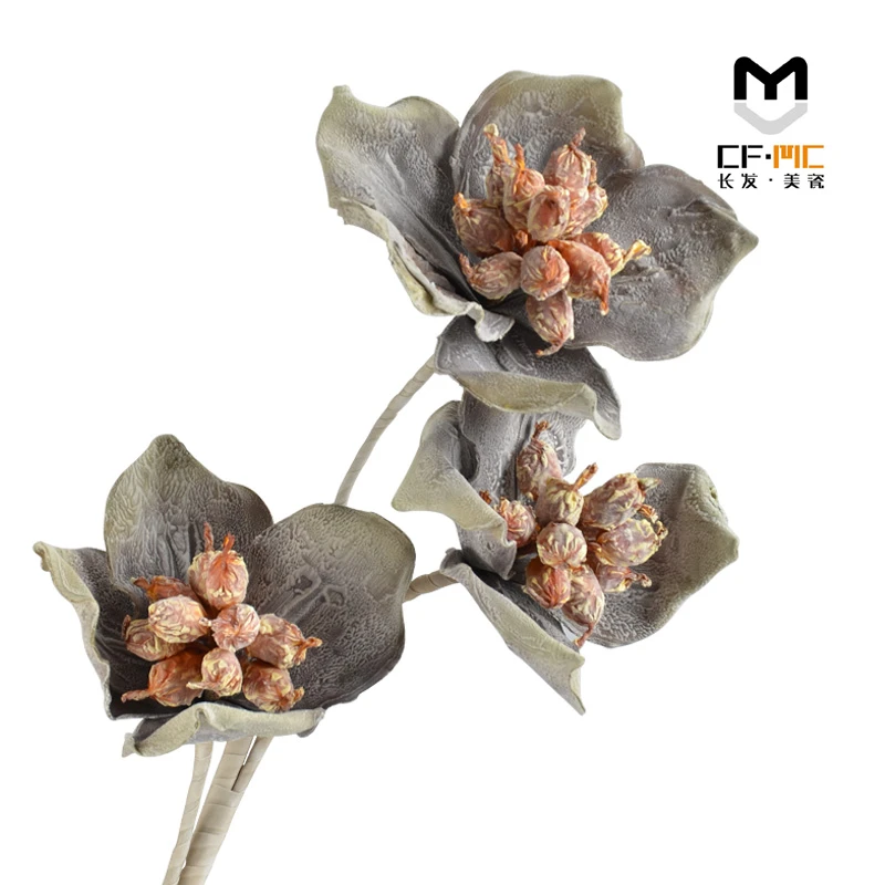 轻奢现代仿真花干花假花束客厅花瓶花器插花样板房间商用软装花艺