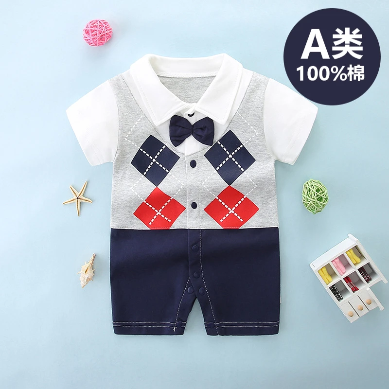 夏季婴儿宝宝幼儿短袖棉可爱新生薄款超萌夏装