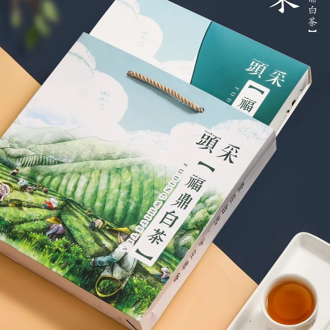 节日送礼福鼎白茶寿眉贡眉茶叶老白茶饼高档盒装300g简装