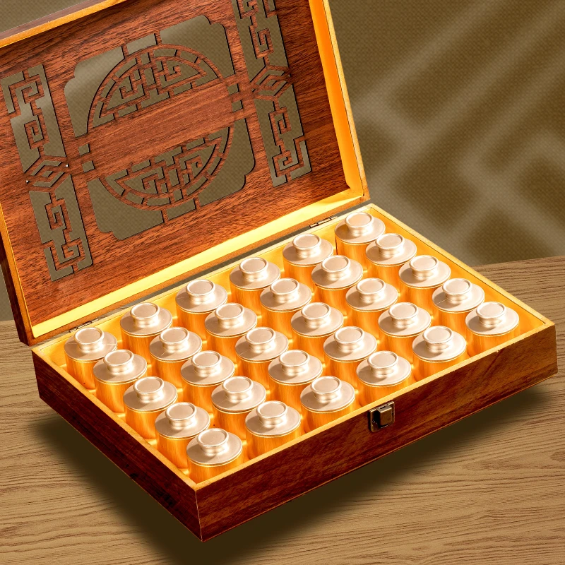 小罐装正山小种茶叶高档礼盒装 30罐装500g 送礼 花窗